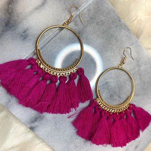 Sangria - Tassel and Hoop Earrings